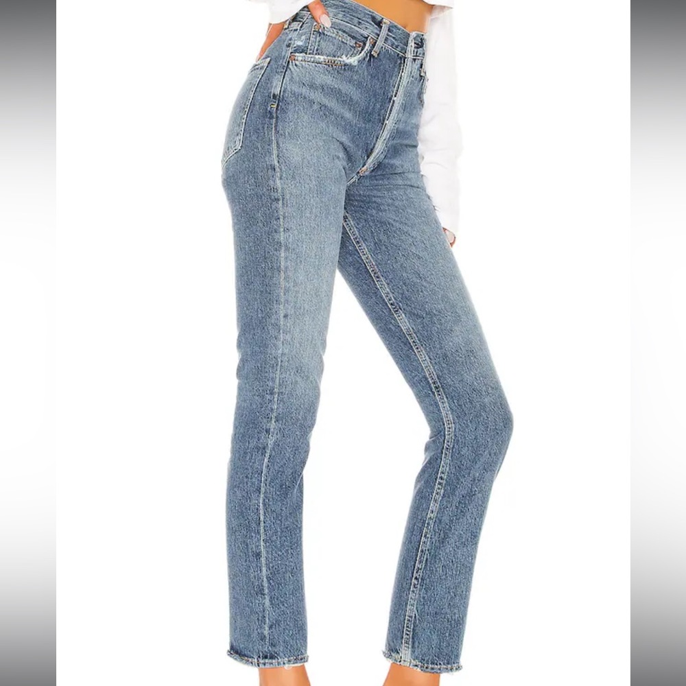Agolde Riley High Rise Straight Cropped Jeans
